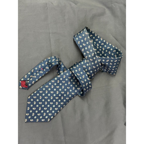 L'Atelier Other - L'Atelier Paisley Tie Mens OS Navy Blue Excellent Italian Silk Made in USA